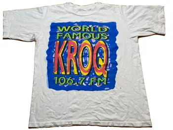 Реколта тениска 106.7 KROQ, световно известна радиостанция, малка