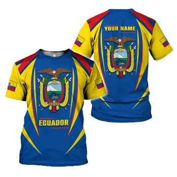 Нови персонализирани тениски Ecuador Ежедневни тениски с 3D-принтом Хартата на Еквадор с къс ръкав, тениски по поръчка, мъжки Дамски дрехи