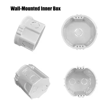 Стенен монтаж Бяла кутия Вътрешна касета с кръгла основа Шнурная кутия за ключ и контакти стандарт на ЕС