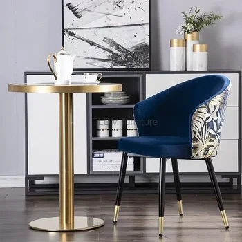 Модерни трапезни столове с един прост стол, мебел за дома кухни, тъканни трапезни столове, Творческа стол за грим в спалнята, стол за приемане на гости