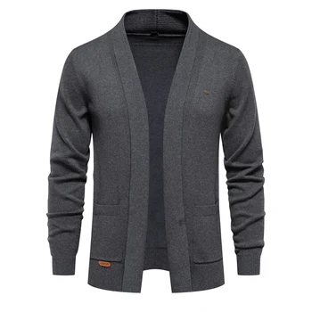 2023 Нов зимен памук жилетка за мъжете, качествен мъжки пуловер, модерни плетени пуловери с отложным яка за мъже