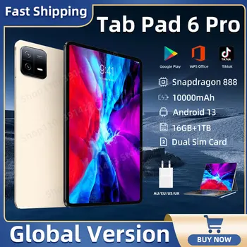 2024 Оригинален Pad 6 Pro Глобалната версия Snapdragon 888 Android 13,0 11-инчов Таблетен КОМПЮТЪР 10000 ма от 16 GB, 512 GB 5G 4K HD Екран WIFI Mi