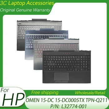 Новата клавиатура US/BG/FR За HP OMEN 15-DC 15-DC0005TX TPN-Q211 Калъф за лаптоп, Поставка за ръце, Бутон от клавиатурата с подсветка, Клавиш L32774-001