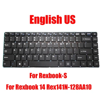 Клавиатура за лаптоп Remax За Rexbook 14 Rex141N-128AA10 За Rexbook-S 14 АМЕРИКАНСКИ Английски Черно, Без Рамка Нов