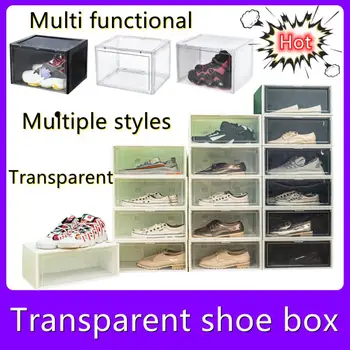 Акрилна а обувките кутия за съхранение на Антиоксидантната Спортни Обувки шкаф за Обувки Прозрачна Кутия за съхранение на обувки монтиран на стената lcd дисплей за обувки, а обувките кутия
