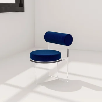 Пластмасов Прозрачен стол Nordic, Подови Лумбална опора, Акрилни Дизайнерски Столове, Мебели за балкона и дома