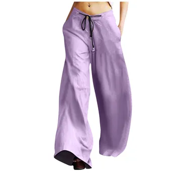 Дамски панталон летен мързелив модерен свободно намаляване на Тънки ежедневни панталони Y2k, джоггеры, дамски спортни панталони с висока талия и широки штанинами на едро