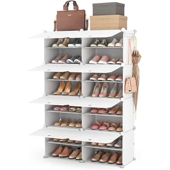 Органайзер за обувки ROJASOP, Преносим шкаф за съхранение на организатор за обувки, стелажи за спестяване на място в коридора, спалнята...