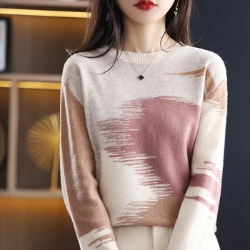 Модерен Вълнен Пуловер, Есенни Възли Блузи, широки Дрехи, Ежедневни Пуловер С кръгло деколте, Вълнен Пуловер В Корейски Стил 28229