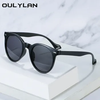 Oulylan, черни кръгли слънчеви очила за мъже, луксозни марка, Vintage слънчеви очила за жени, шофиране на открито, Антибликовые очила с UV400