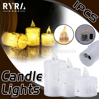 Беспламенный led лампа със свещи, работещ на батерии, чай гирлянди за дома, сватба, рожден ден, парти, Коледен декор, осветление