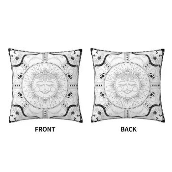 Религия Луната Възглавница калъфи за възглавници Подаръчен комплект от 2, 18 x 18 уютни кадифени декоративни кв. покрива възглавница за мека мебел-дивани