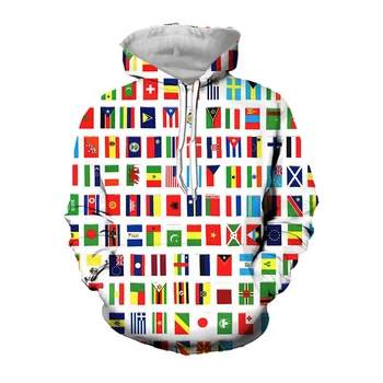 Свитшоты с графични флаговете на страните по света, Ежедневни блузи за мъже, дрехи за почивка, Градинска дрехи, Пуловери, Забавни женски спортен костюм, топ